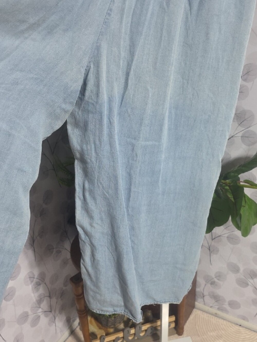 The Coastal Denim High-Waist Wide Leg Pants in Light Blue - Picture 10 of 10